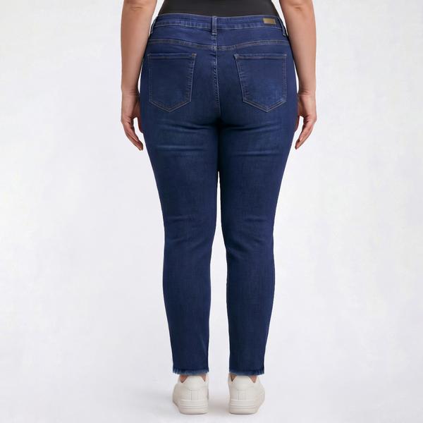 Plus Size Bleu Denim Braided Waist Skinny Leg Jeans alternate view